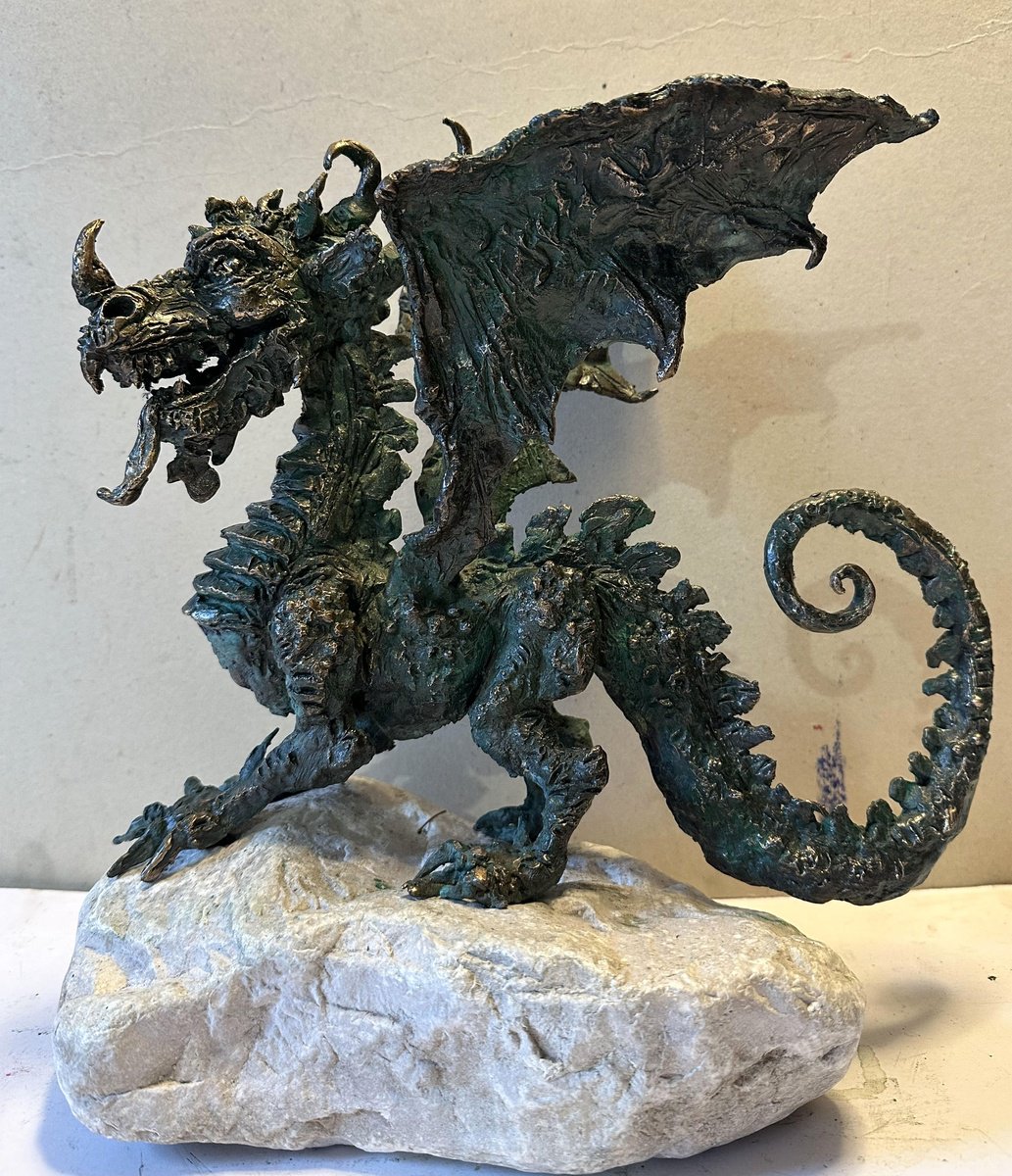Surrealistic Bronze Sculpture , Dragon By Toth Erno, 12 X 14, Artwork For Sale On Artfinder