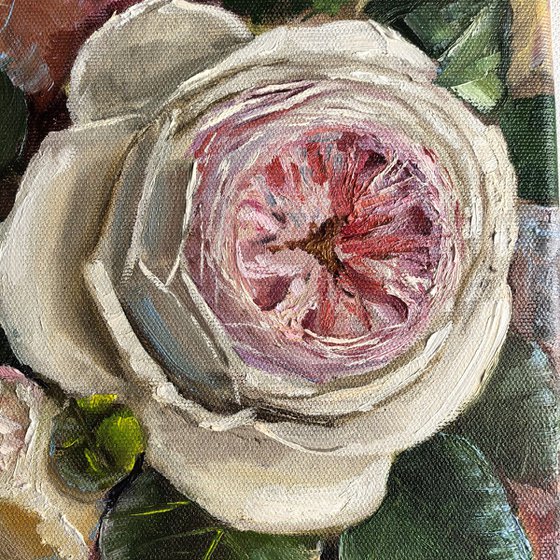 Pink roses still life