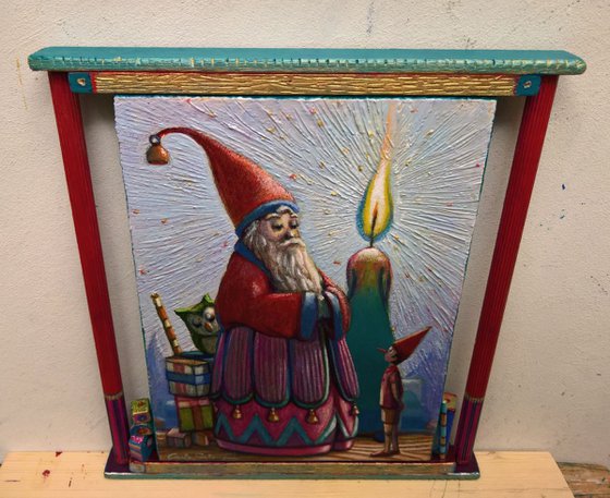 PINOCCHIO'S PROMISES TO SANTA CLAUS - ( Framed 3D EFFECT)