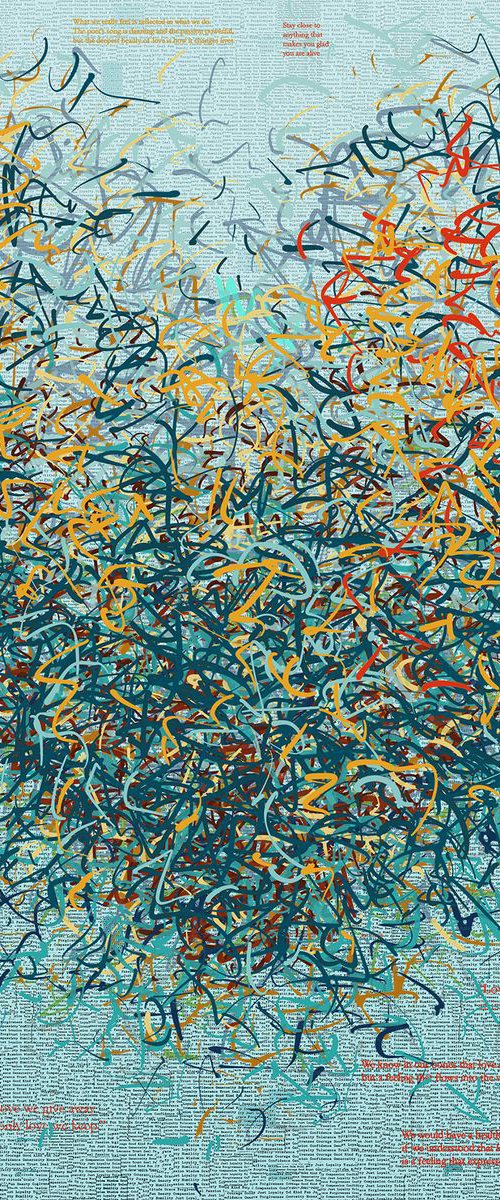 'The Optimist' Acrylic and mixed media on canvas 125cm sqaure by George Hall