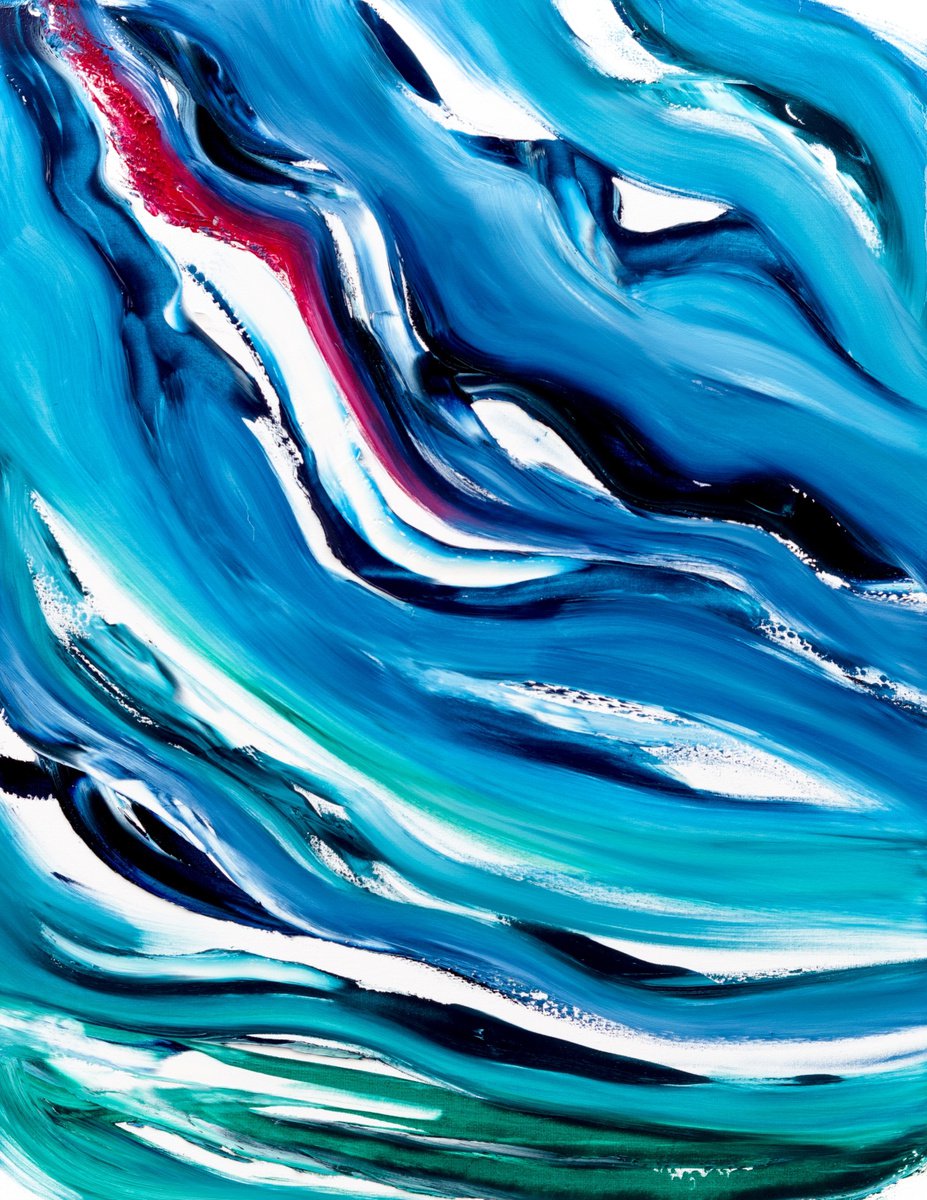 Expressive Abstract Oil Painting By Davide De Palma, 28 X 35, Into The Deep, Original Artwork