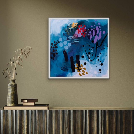 Opal Reef - Original abstract seascape on canvas - Ready to hang