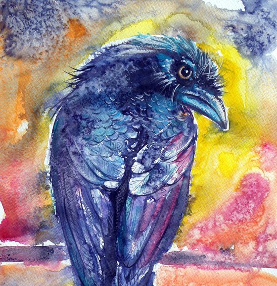 Crow in autumn