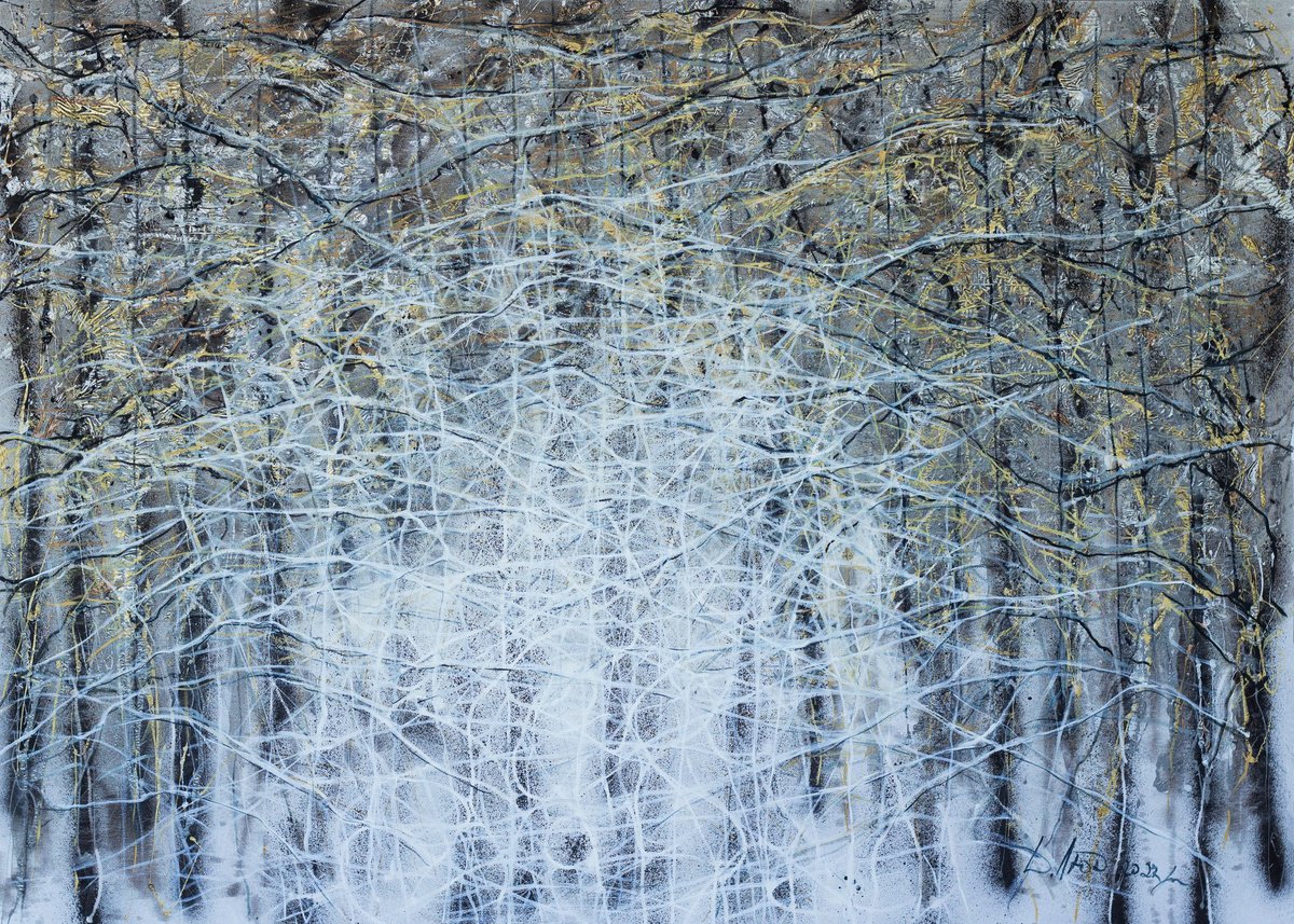 Abstract Oil Painting By Liudmyla Davydenko, 55 X 39", Wind 2, Original Artwork