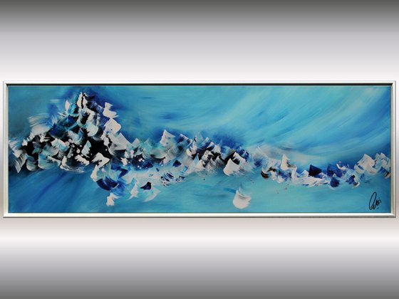 Lyrics of the Ocean - Abstract Art - Acrylic Painting - Canvas Art - Framed Painting - Abstract Sea Painting - Ready to Hang