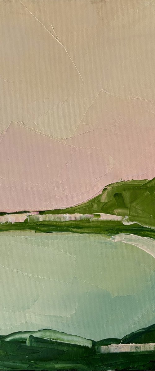 Minimal pastel coastal lagoon by Daniela Nocito