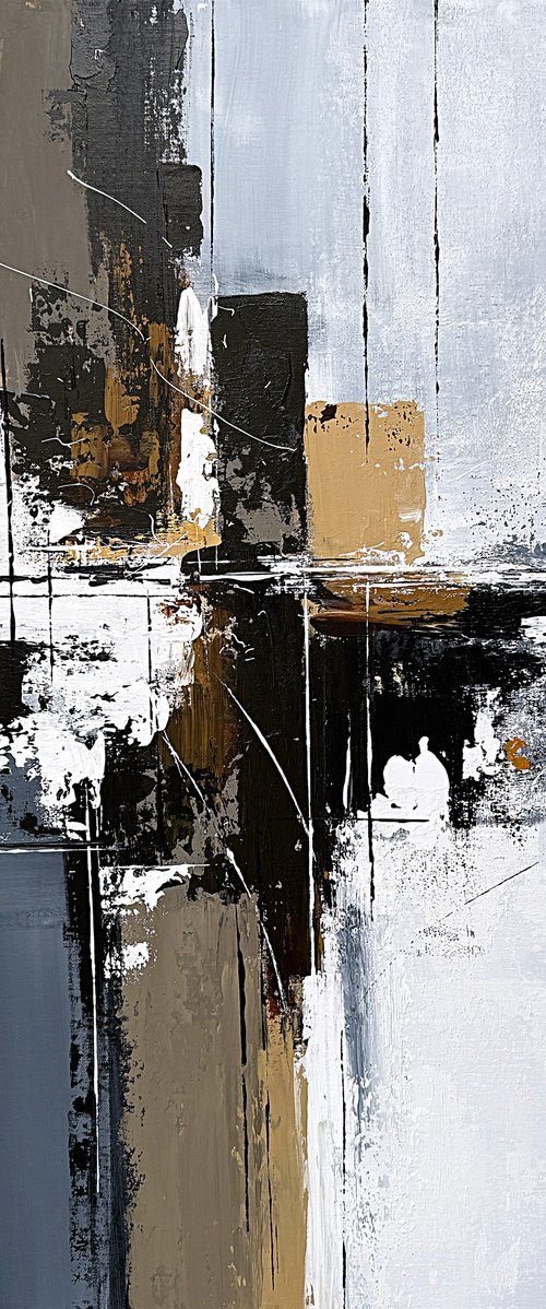 Axis of Still Waters. Black White Ochre by Tatiana Malinovscaia