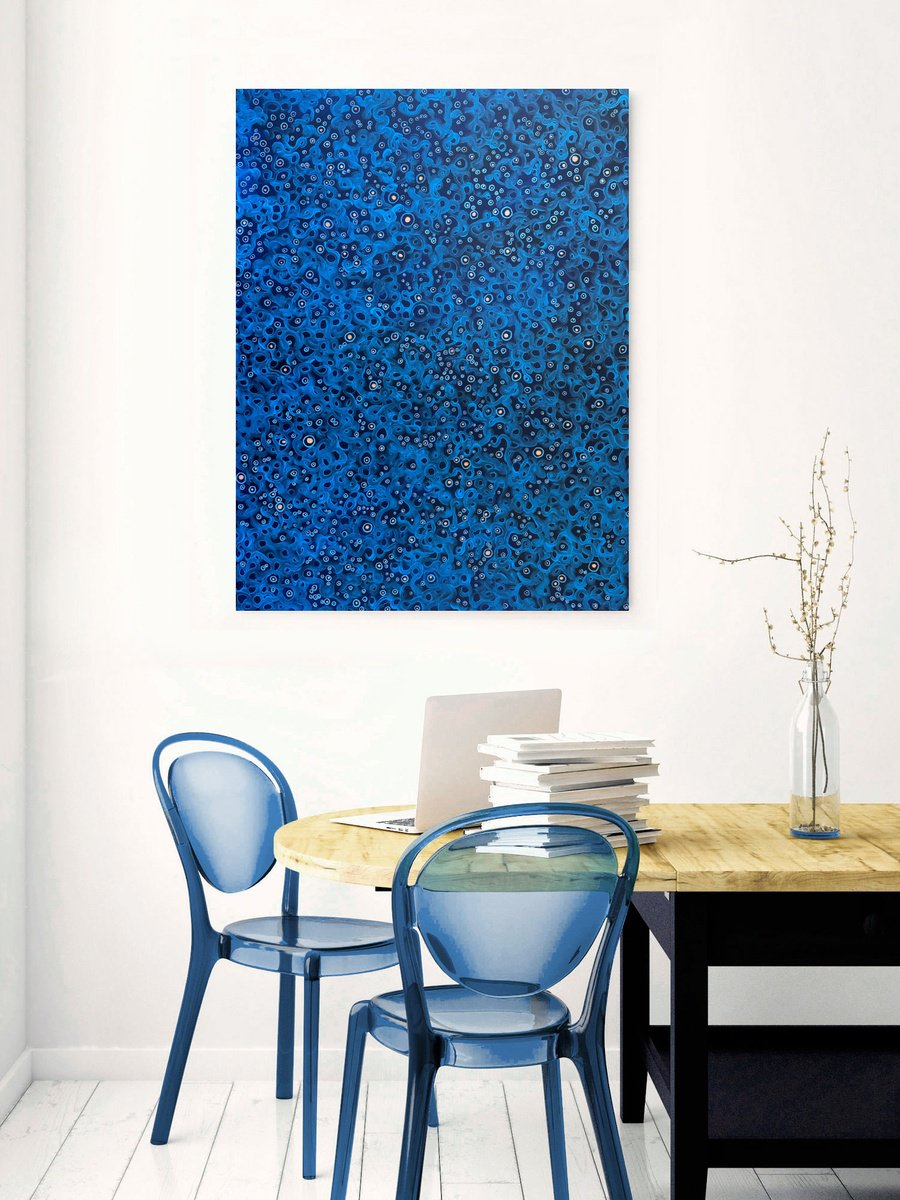 Abstract Acrylic Painting By Jennifer Bell, 30 X 40, Infinite Abyss, Original Artwork