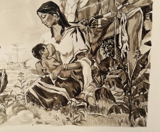 COMMISSION: Missionary Encounter with Natives