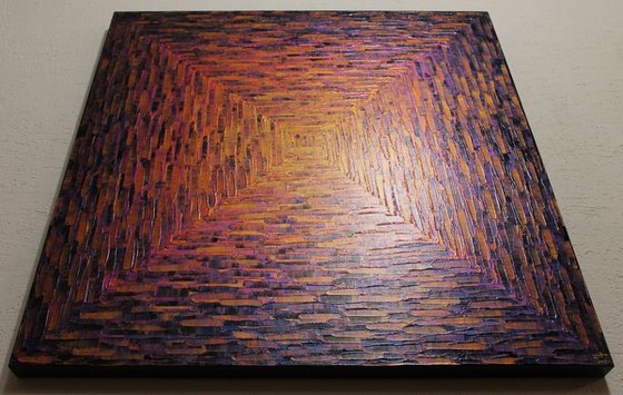 Large gold orange pink square gradient