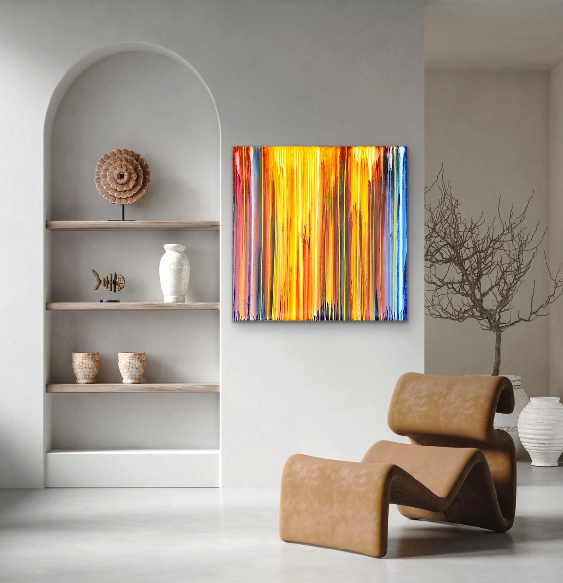 Abstract Acrylic Painting By Carla Sa Fernandes, 35 X 35, The Emotional Creation #392, Original Artwork