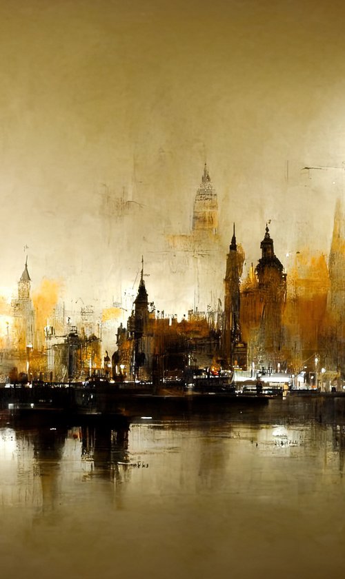 Digital Painting " Abstract London" v9 by Yulia Schuster