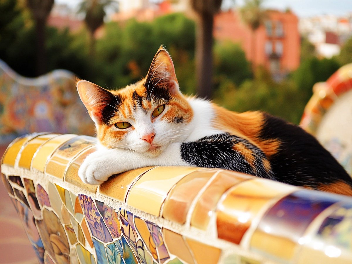 Cat in Park Guell, - ?Spain by BAST