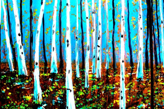 Primrose Woods I & II.  Diptych. Two paintings 55.5cm x 46cm ( 55.5cm x 92cm combined )