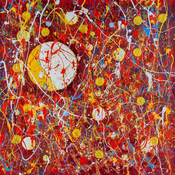 Abstract with golden coins