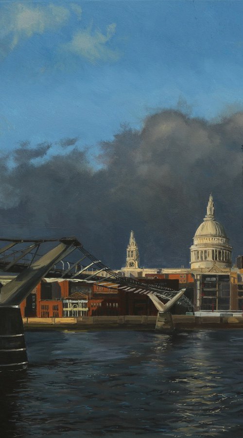 St.Paul's and the Millennium Bridge, London by Tom Clay