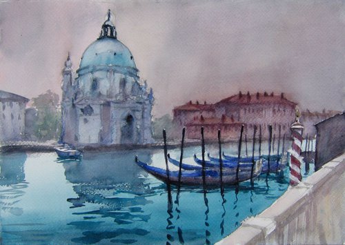 Venice blues.... by Goran Žigolić Watercolors