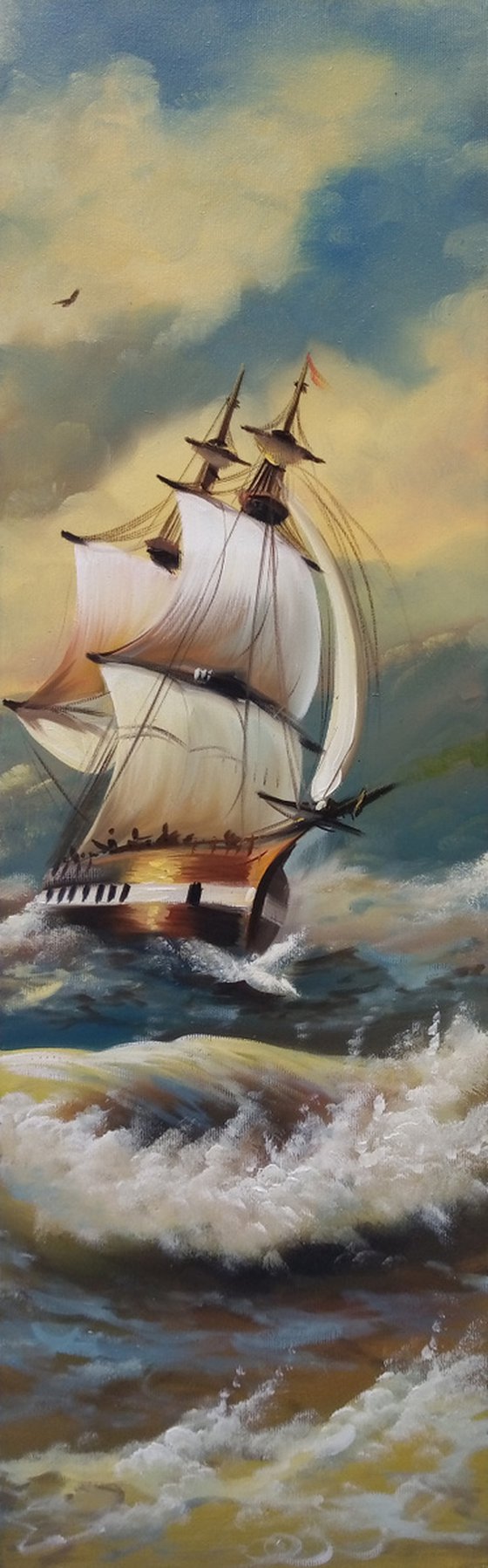 Inspired by Aivazovsky - Storm(125x80cm, oil painting, 5 items)