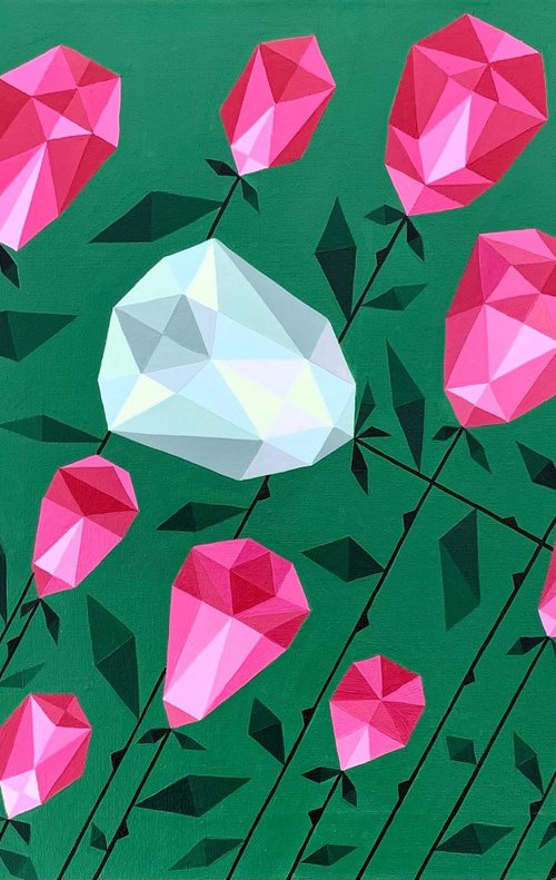 WHITE AND RED ROSES by Maria Tuzhilkina