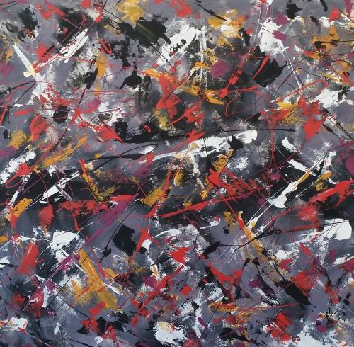 Modern Abstract ACRYLIC on CANVAS by M.Y. by Max Yaskin