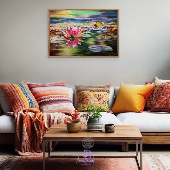 'Perspicacity'- Waterlily pond painting