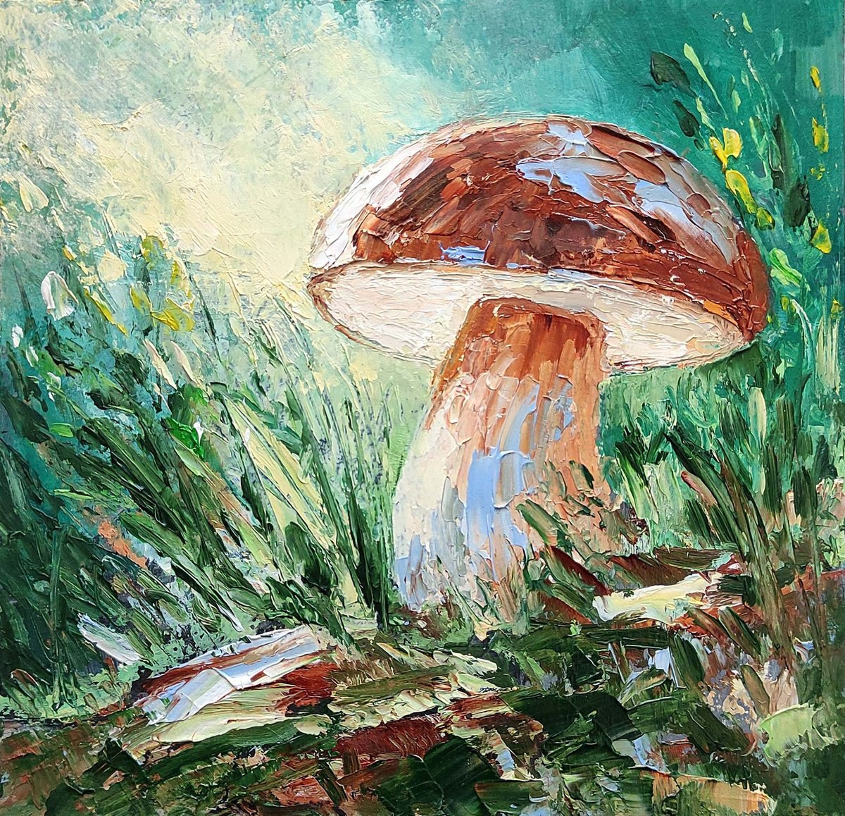 Mushroom Painting Forest Art by Yulia Berseneva