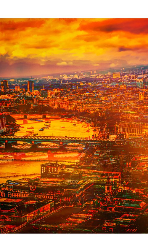London Views 2. Abstract Aerial View of The West End Limited Edition 1/50 15x10 inch Photographic Print by Graham Briggs