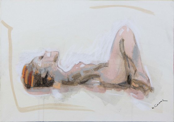 Pastel drawing on paper "NUDE by Eugene Segal