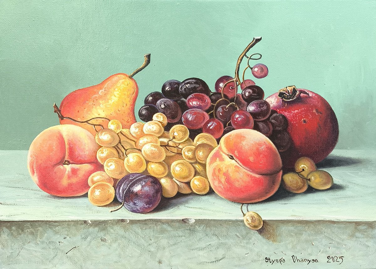 Photorealistic Still Life Oil Painting By Stepan Ohanyan, 16 X 12", Taste Of Summer, Original Artwork