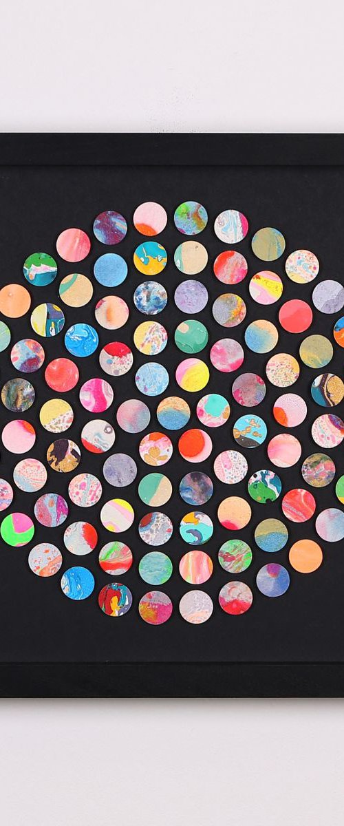 Marbled Dots on Black by Amelia Coward