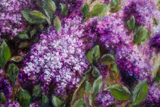 Big size Impressionist oil painting THE SCENT OF LILAC