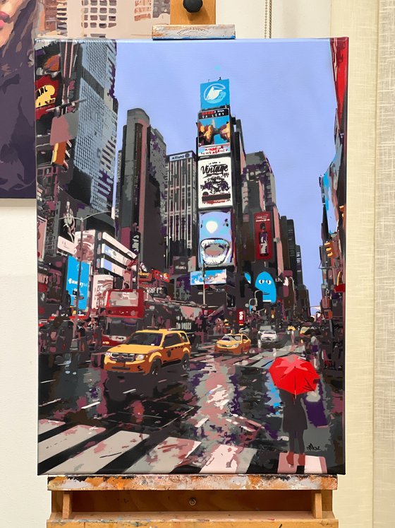 Rainy Evening in Times Square