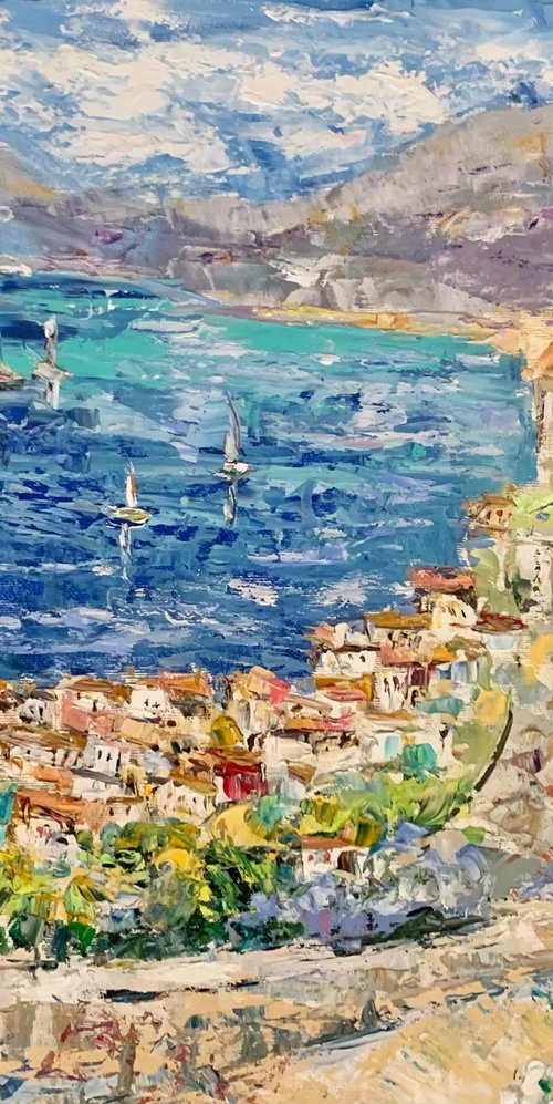Italian coastal town by Vilma Gataveckienė