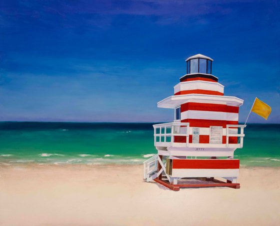 MIAMI BEACH. THE LIFESAVING TOWER.