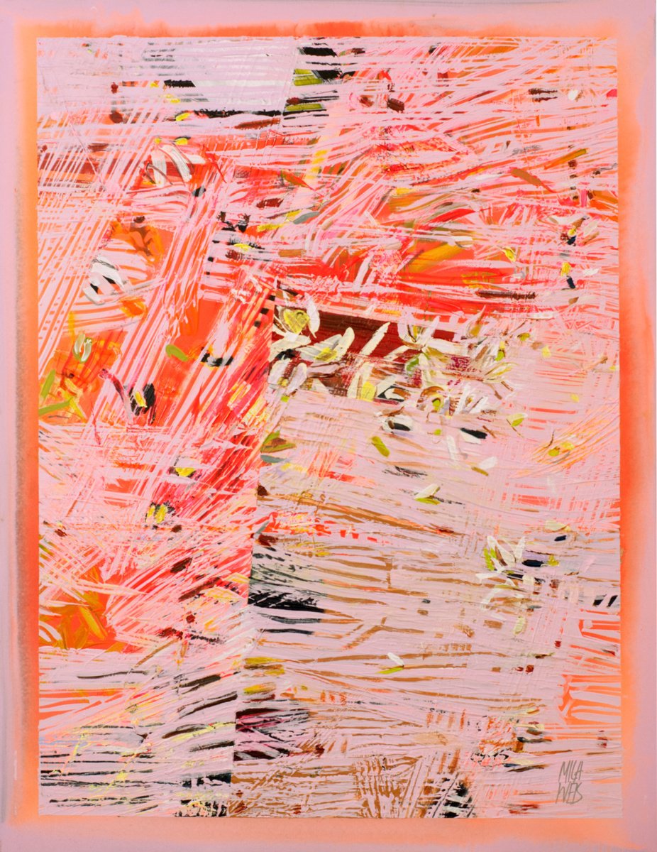  Pink Garden By Mila Weis, 35 X 46, Artwork For Sale On Artfinder