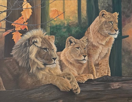 Painting 'Lion's Harmony'