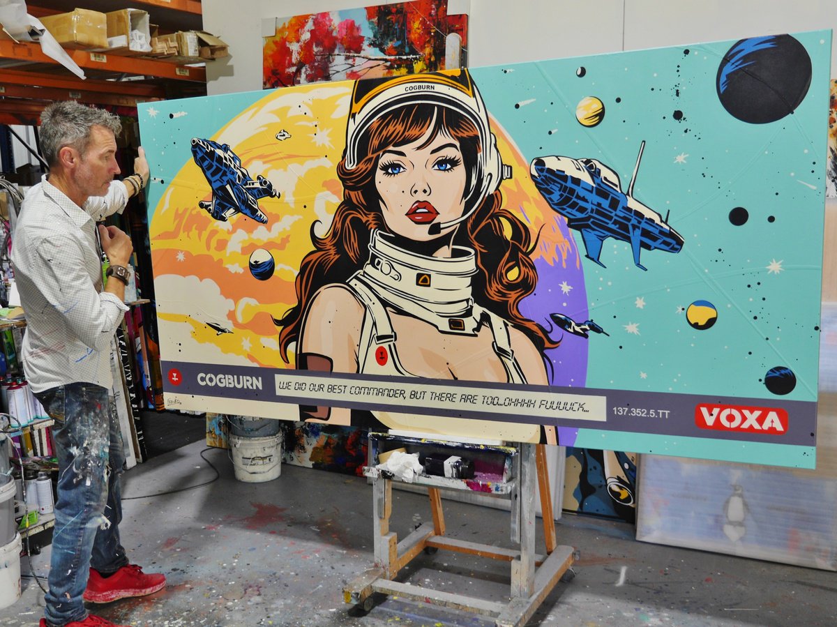 Urban And Pop Portrait Painting By Franko, 94 X 47, Ohhh F#Ck, Original Artwork