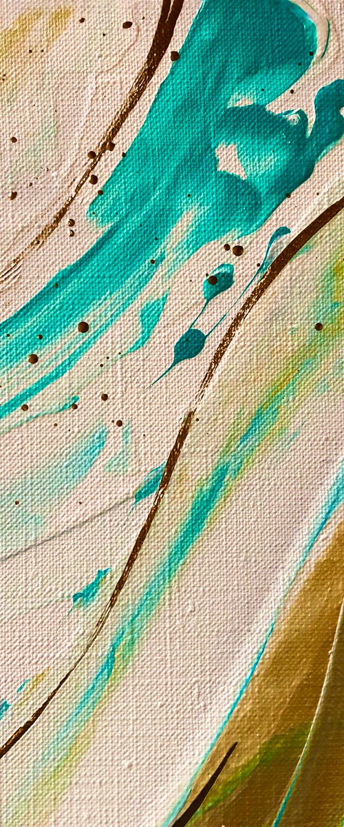 DANCE OF THE MERMAIDS - Marine abstraction. Fine sand. Ocean. Veins. Water world. Flora. Green. by Marina Skromova