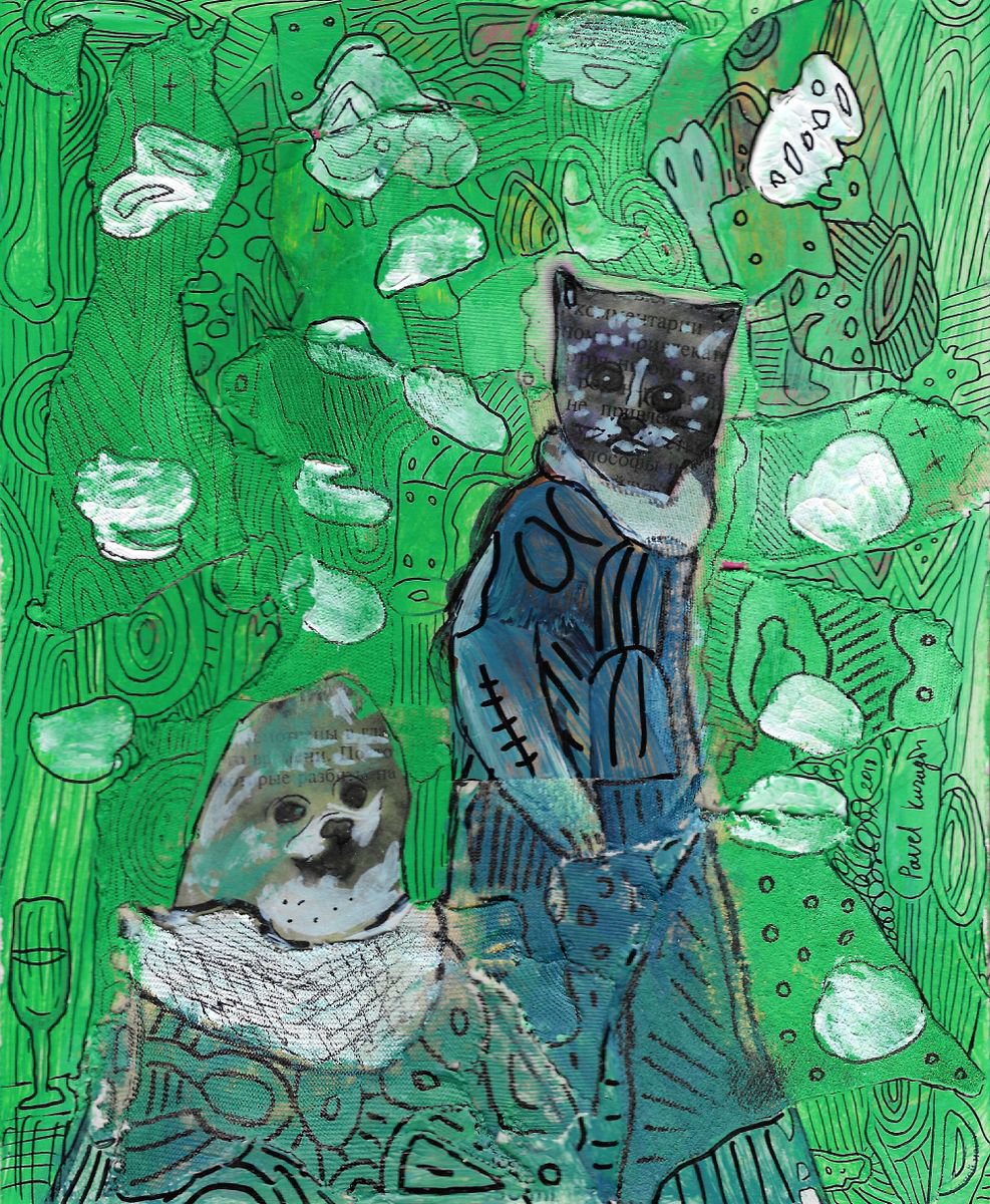 Cat and dog by Pavel Kuragin