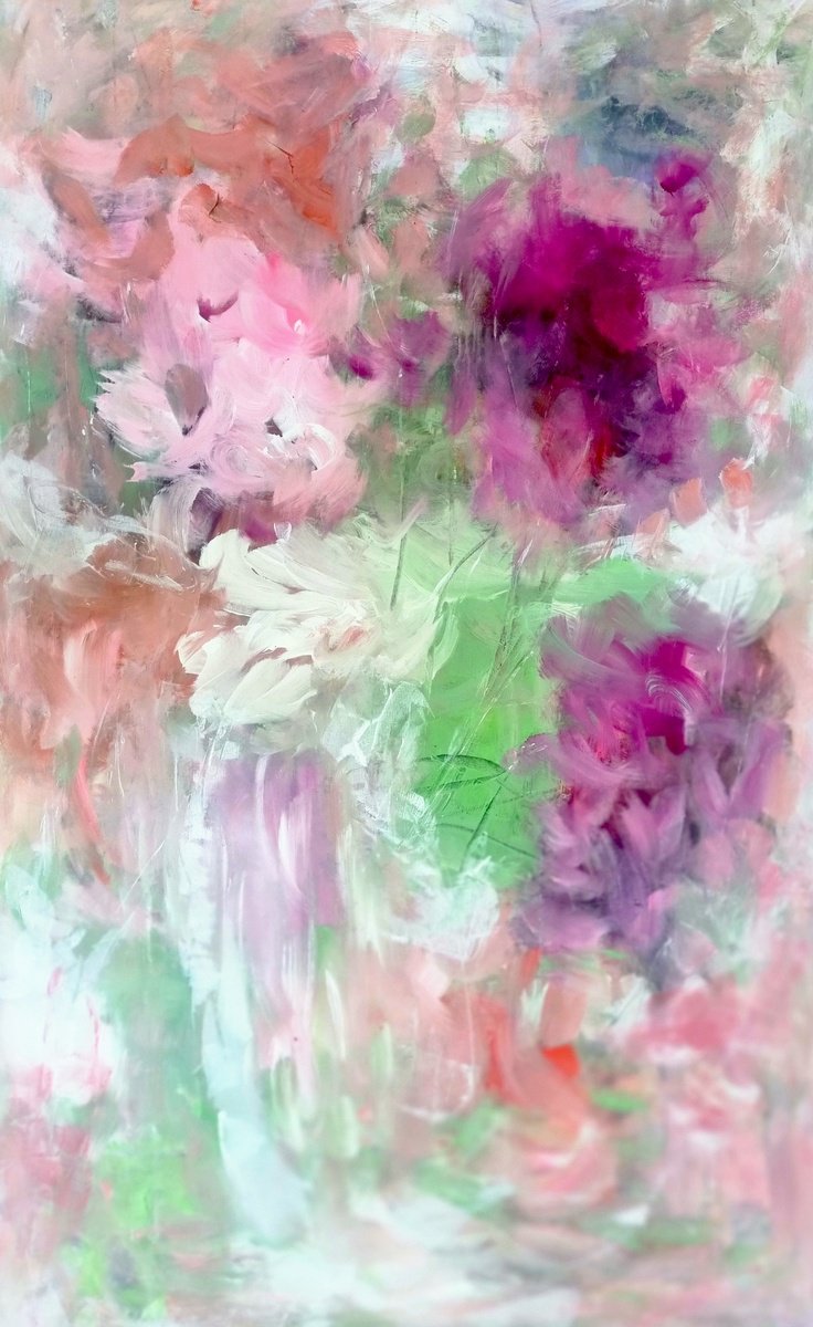 Bouquet Of Flowers By Davina Nicholas, 39 X 65, Artwork For Sale On Artfinder