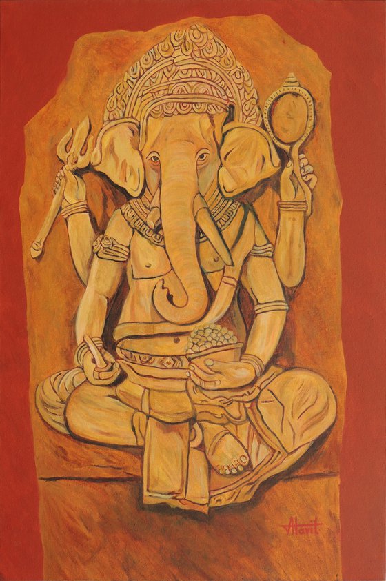 Lord Ganesha in Pensive Mood