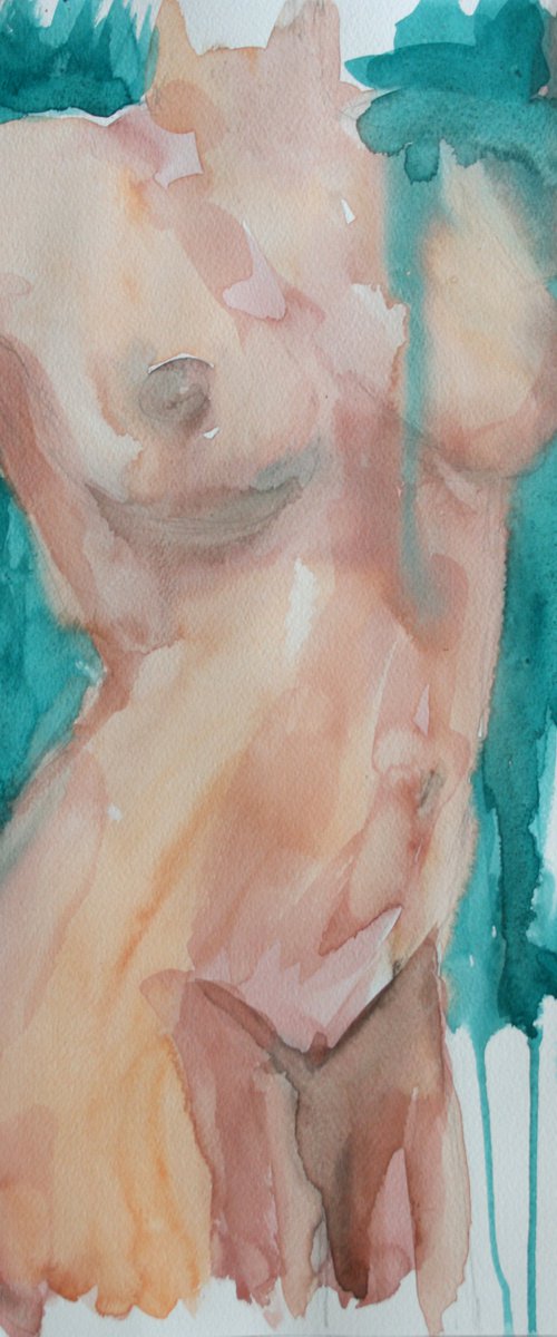 Grace IX. Series of Nude Bodies Filled with the Scent of Color /  ORIGINAL PAINTING by Salana Art