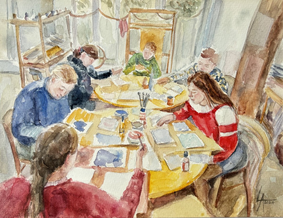 Impressionistic Portrait Watercolour By Elena Lykhodid, 13 X 9, Creative Connections, Original Artwork