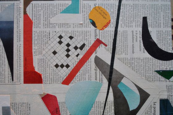 Lune noire / abstract collage / 40X52cm / 15,75"X20,5"