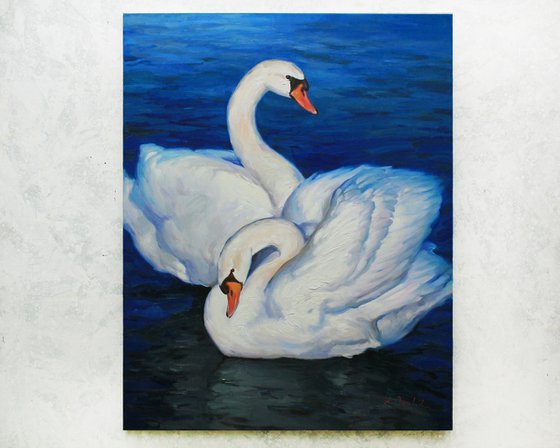 Family forever. White swans