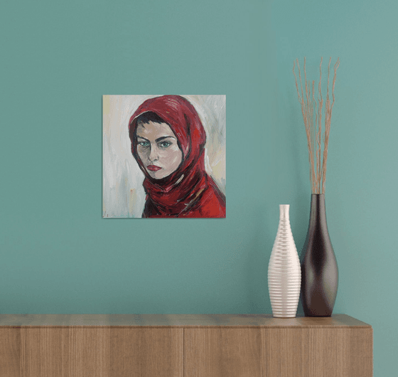 Woman in a Red Headscarf