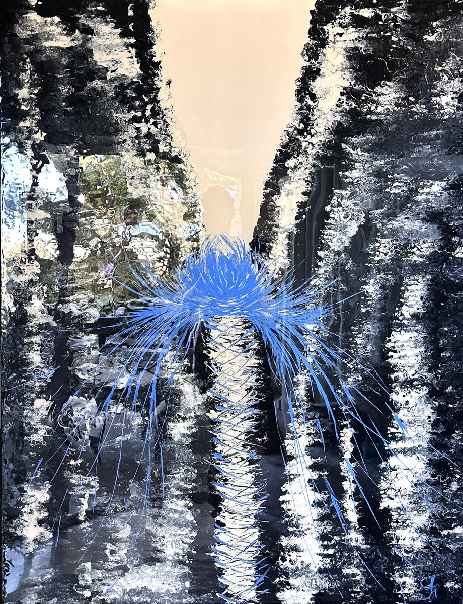 Vertigo - Black Shampagne Cobalt Art By Kseniia Turik, 35 X 46, Artwork For Sale On Artfinder