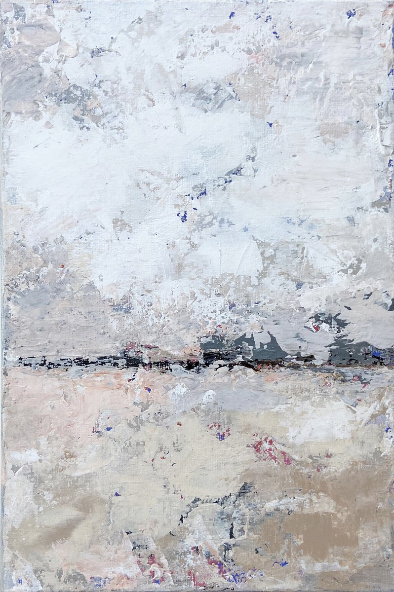 Organic Landscape Acrylic Painting By Maryna Vozniuk, 8 X 12", Sand Dune, Original Artwork