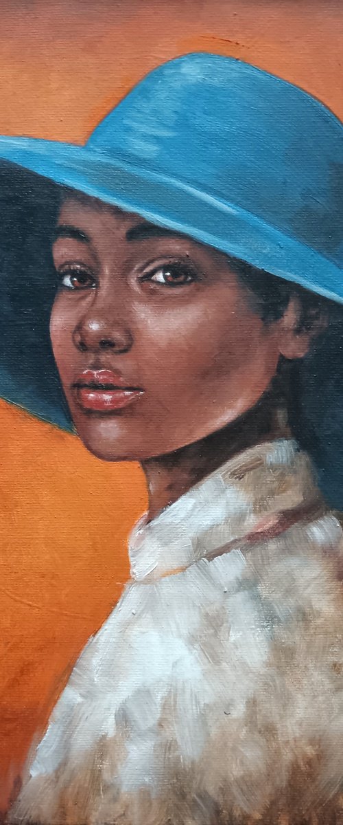 African Beauty wiht a hat by Mateja Marinko