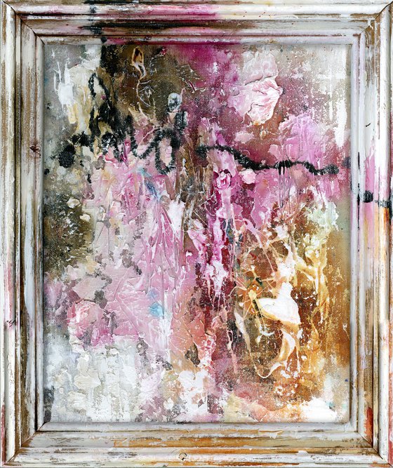 Quiet Whispers 2  - Framed Abstract Painting  by Kathy Morton Stanion